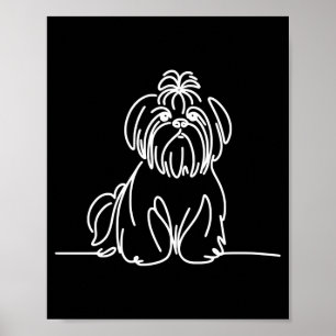 Shih tzu lijn kunst hondeneigenaar performance poster