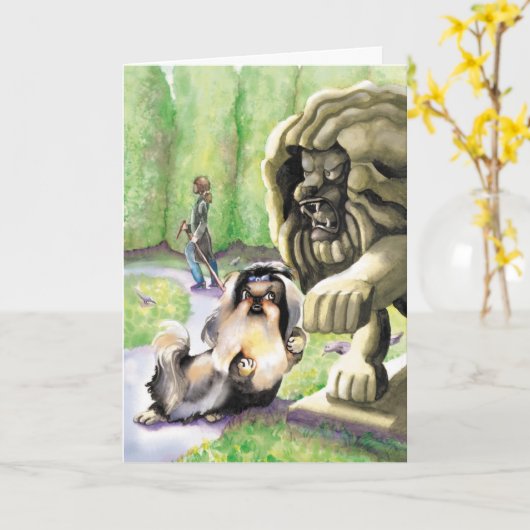 Shih Tzu Lion - Gefeliciteerd met je nieuwe baan Kaart (Gele Bloem)