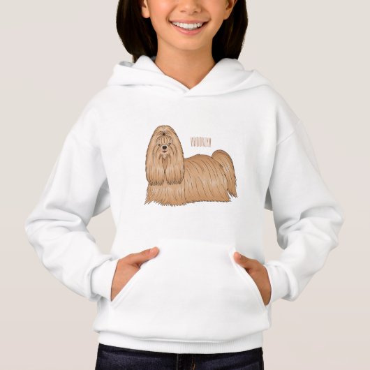 Shih tzu long hair cartoon illustratie (Voorkant)