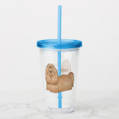 Shih tzu long hair cartoon illustratie acryl drinkbeker (Voorkant)