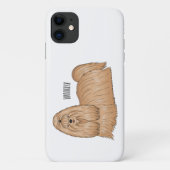 Shih tzu long hair cartoon illustratie Case-Mate iPhone case (Achterkant)