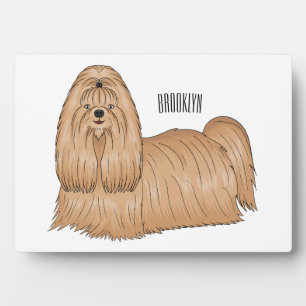 Shih tzu long hair cartoon illustratie fotoplaat