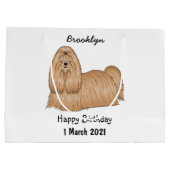 Shih tzu long hair cartoon illustratie groot cadeauzakje (Achterkant)