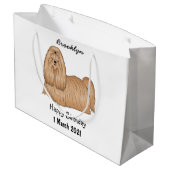 Shih tzu long hair cartoon illustratie groot cadeauzakje (Achterkant Gekanteld)