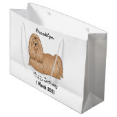 Shih tzu long hair cartoon illustratie groot cadeauzakje (Voorkant Gekanteld)