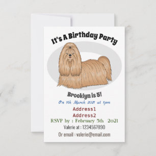 Shih tzu long hair cartoon illustratie kaart