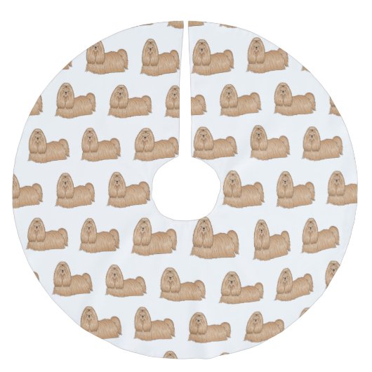 Shih tzu long hair cartoon illustratie kerstboom rok (Voorkant)