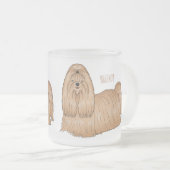 Shih tzu long hair cartoon illustratie matglas koffiemok (Voorkant rechts)