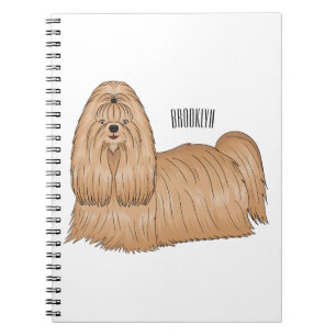 Shih tzu long hair cartoon illustratie notitieboek