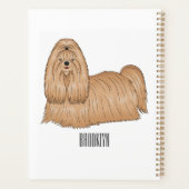 Shih tzu long hair cartoon illustratie planner (Achterkant)