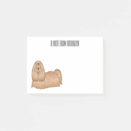 Shih tzu long hair cartoon illustratie post-it® notes (Voorkant)