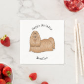 Shih tzu long hair cartoon illustratie servet (Insitu)