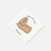 Shih tzu long hair cartoon illustratie servet (Hoek)