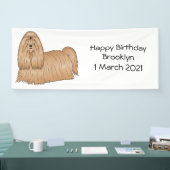 Shih tzu long hair cartoon illustratie spandoek (Beurs)