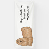 Shih tzu long hair cartoon illustratie spandoek (Verticaal)