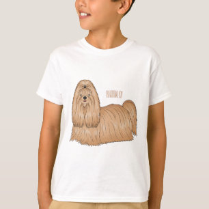 Shih tzu long hair cartoon illustratie t-shirt