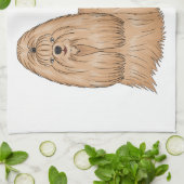 Shih tzu long hair cartoon illustratie theedoek (Gevouwen)
