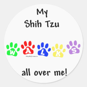 Shih Tzu loopt over je heen Ronde Sticker