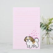 Shih Tzu Love (puppy cut) Briefpapier (Staand voorkant)