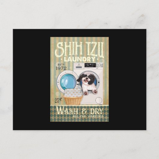 Shih Tzu Lover Cute Shih Tzu Laundry Washing Dog Briefkaart (Voorkant)