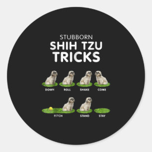 Shih Tzu Lover   Funny Shih Tzu Trick Dog Love Ronde Sticker
