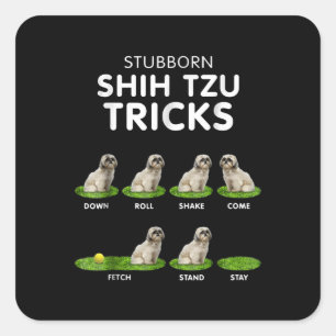 Shih Tzu Lover Funny Shih Tzu Trick Dog Love Vierkante Sticker