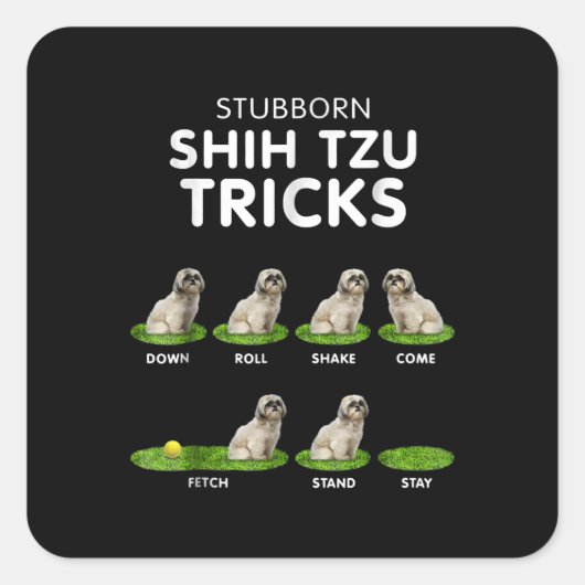 Shih Tzu Lover | Funny Shih Tzu Trick Dog Love Vierkante Sticker (Voorkant)