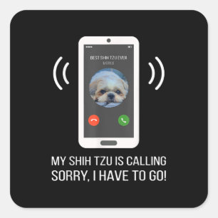 Shih Tzu Lover   Grappige Shih Tzu hond Vierkante Sticker