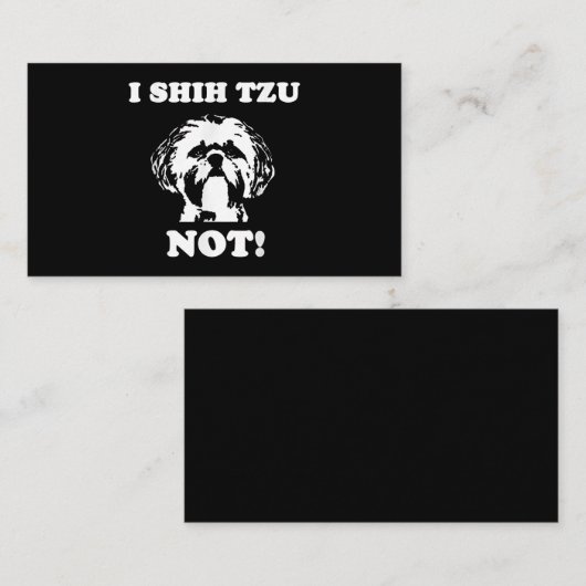 Shih Tzu Lover | I Shih Tzu not Funny Dog Informatiekaartje (Voorkant / Achterkant)