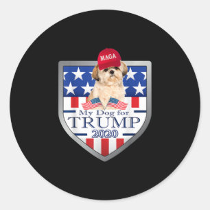 Shih Tzu Lover Mijn sjiitische Tzu Trump Ronde Sticker