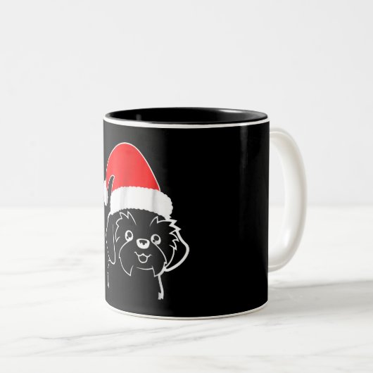 Shih Tzu Lovers | sjiitische Tzu Ugly kerstcadeau Tweekleurige Koffiemok (Voorkant rechts)