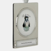 Shih Tzu Ma 2 Verzilverd Banner Ornament (Rechts)