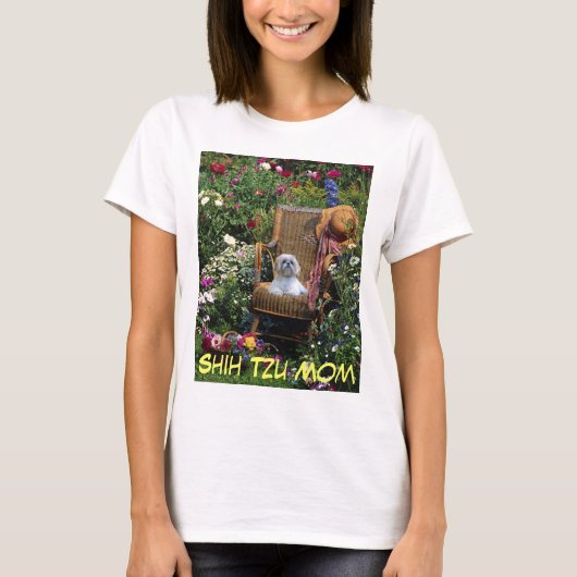 Shih Tzu Ma T-Shirt Garden (Voorkant)