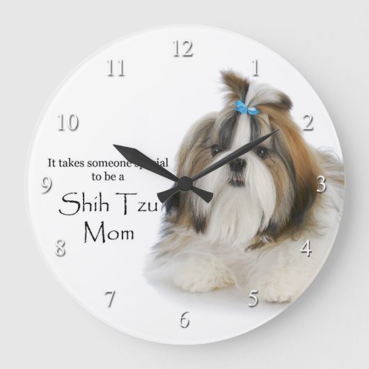 Shih Tzu Mam Clock Grote Klok (Voorkant)