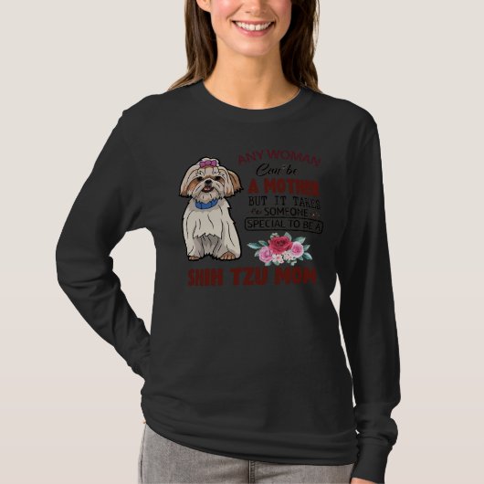 Shih Tzu Mam En Gezichtsmasker T-shirt (Voorkant)