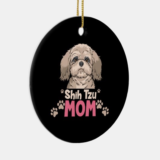 Shih Tzu Mam Keramisch Ornament (Rechts)