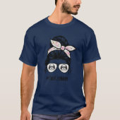 Shih Tzu Mam Messy Bun Hair Glasses T-shirt (Voorkant)