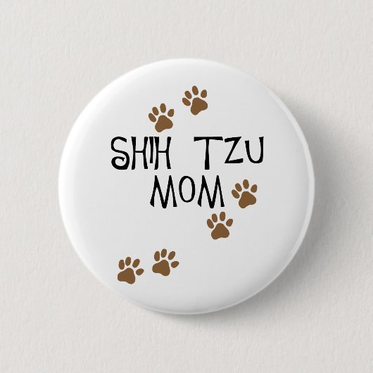 Shih Tzu Mam Ronde Button 5,7 Cm (Voorkant)