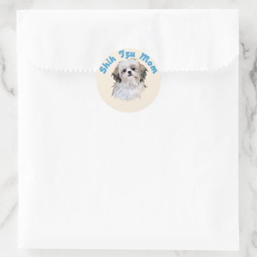 Shih Tzu Mam Ronde Sticker (Tas)