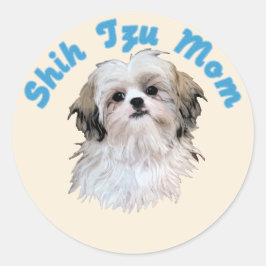 Shih Tzu Mam Ronde Sticker
