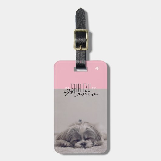 Shih Tzu Mama Bagagelabel voor Dog Moms (Voorkant verticaal)