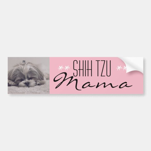 Shih Tzu Mama Bumpersticker voor Dog Moms (Voorkant)