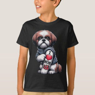 Shih Tzu Mama I Love Mom Shih Tzu Dog Tattoo Fur P T-shirt