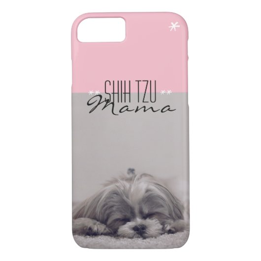Shih Tzu Mama iPhone Case voor Dog Moms (Achterkant)