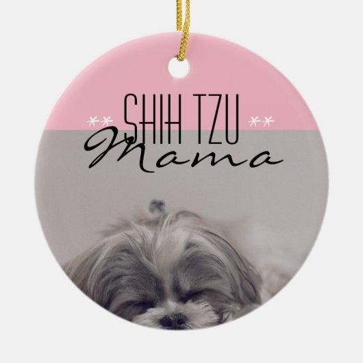 Shih Tzu Mama Ornament voor Dog Moms (Voorkant)