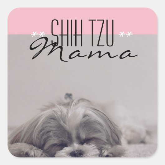 Shih Tzu Mama Sticker voor Dog Moms (Voorkant)
