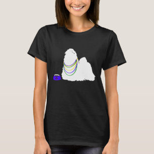 Shih Tzu Mardi Gras Dog Silhouette Party V2 T-shirt