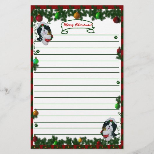 Shih Tzu Merry Kerstmis Briefpapier! Briefpapier (Voorkant)