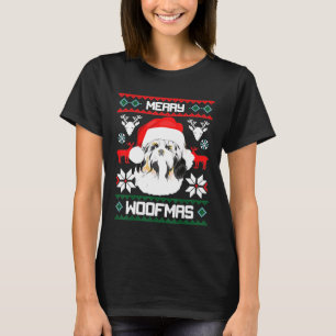 Shih Tzu Merry Woofmas voor kerstleeuwen Xma T-shirt