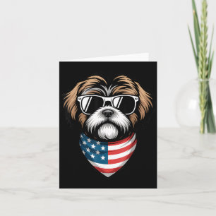 Shih Tzu met Amerikaanse vlag halsdoek Kaart